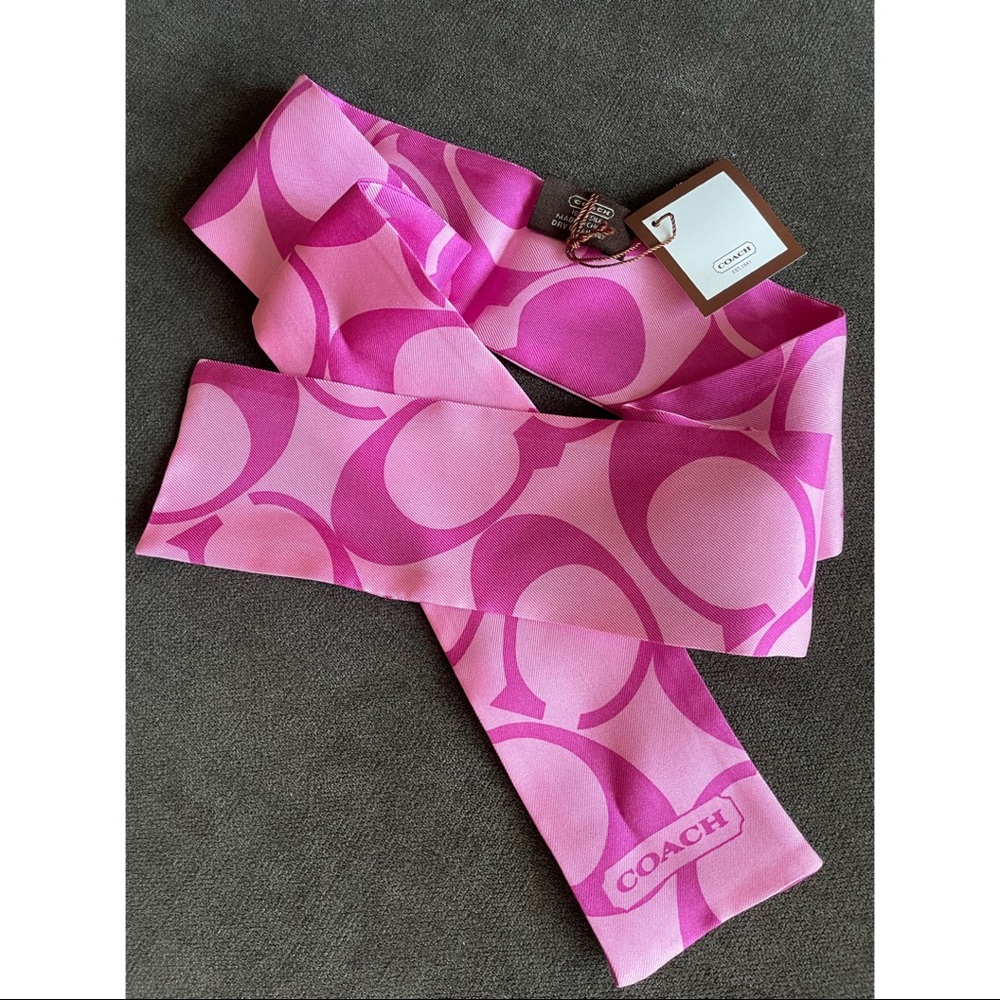 Coach pink headband scarf